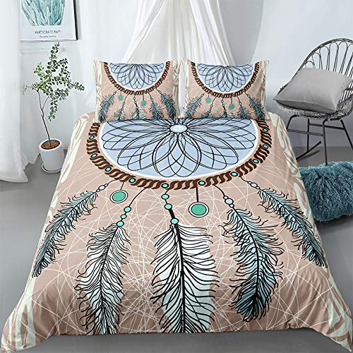 CHCHNXY Bettwäsche 135x200,Traumfänger Flauschige Weich Microfaser Bettbezug Mit Reißverschluss,Für Kinder Jungen Mädchen Junge Bettwäsche-Sets(1*Kissenbezug 80x80cm