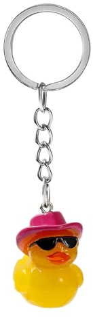 Yjcnelcr Porte-clés élégant en forme de canard avec chapeau - Accessoire charmant - Pendentif en forme de canard - Cadeau pour femmes et filles, rose, Pendant 1