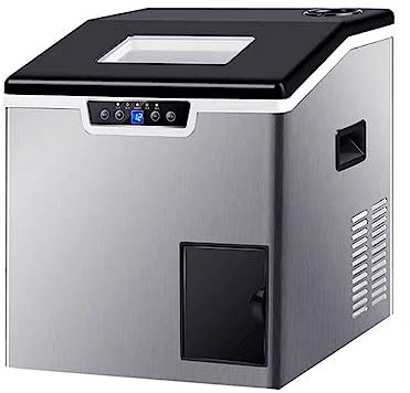 máquina de hielo Máquina de hielo de 40kg, tienda de té de la leche comercial, cubitos de hielo grandes, fabricación de hielo completamente automática for el hogar pequeño, máquina de hielo triturado