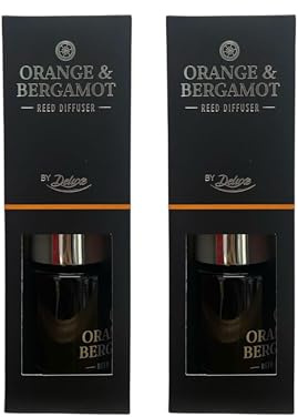 2 x Orange & Bergamot Deluxe Scented Reed Diffuser - 100ml
