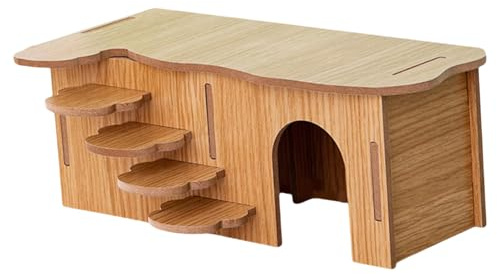 xbiez Grande maison en bois pour hamster avec accès facile