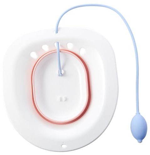 HAMPPLIES Klappbares Sitzbad für Damen mit Glattem Schrägem Design aus Pp und Material, Tropffrei mit Aufhängemöglichkeit für Postoperative und Wochenbettpflege