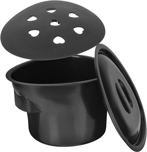 VILLFUL Vasino Orinatoio Plastica con Coperchio per Anziani e Secchio Stabile e Leggero per Uso Domestico e Ospedaliero Comodo Wc Portatile per Disabili e Pazienti