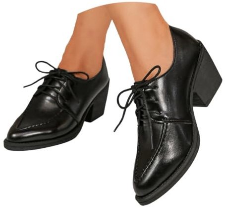 Zapatos de tacón Elegantes con Punta Afilada y Correa al Tobillo, Estilo británico Sofisticado, Mujer, versátil y cómodo para Diario.