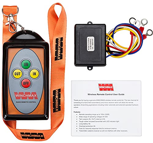 WINCHMAX 2 Channel Winch Remote Control, Wireless. Single HD Handset, Long Range. 12v/24v