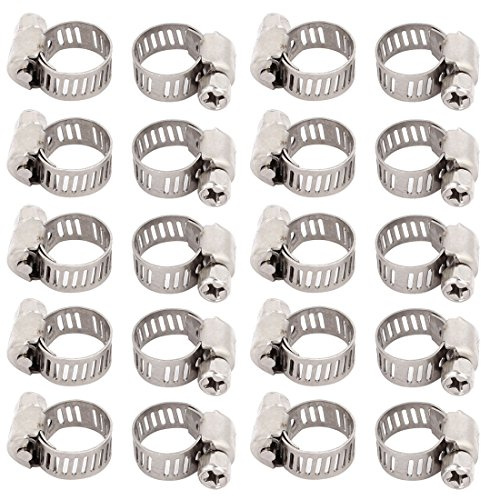 sourcing map 20 Stück 6mm-12mm 8mm Breite Edelstahl Schlauchschelle | Einstellbare Reichweite