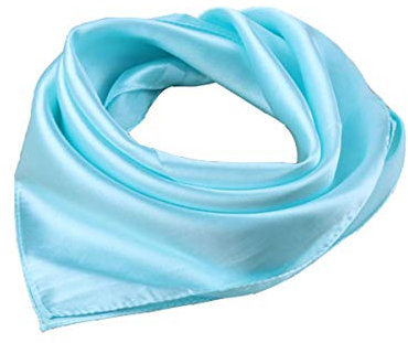 ACVIP Damen Einfarbig Halstuch Kopftuch Nickituch Frauen Satin Quadratisches Halstuch(Hellblau)