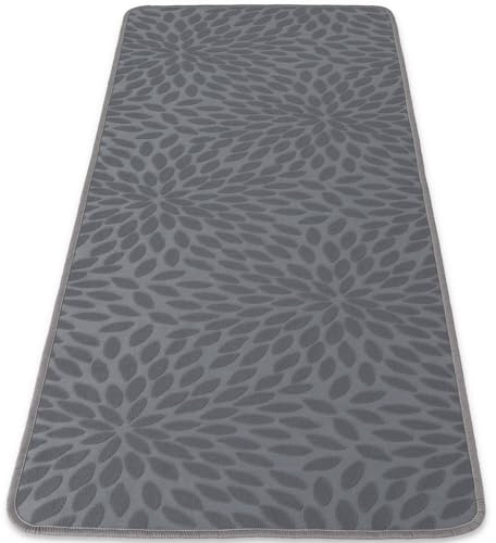 Casatessile Ariel -Tappeto Cucina Made in Italy, Antiscivolo, Lavabile - Passatoia Cucina - Larghezza 50 cm, Lunghezza 120 cm - Grigio
