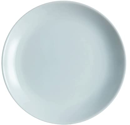 Dajar Diwali Plato Llano de Cristal Templado (25 cm), diseño de Granito, Gris