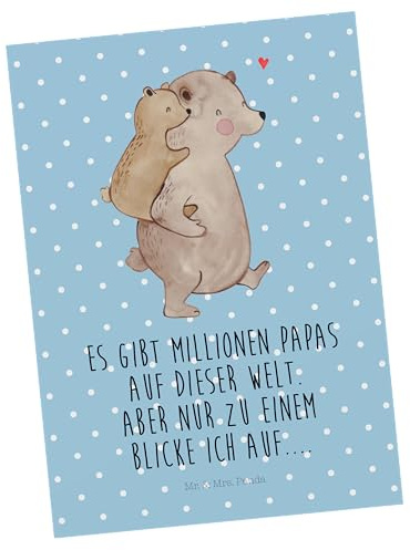 Mr. & Mrs. Panda Postkarte Papa Bär - Geschenk, Ansichtskarte, bildkarte, Vater, Vatertag, Postkarten, Grußkarte, Muttertag, Geburtstag, Ansichtskarten