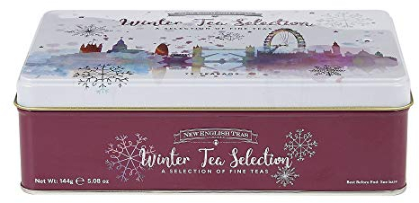 New English Teas Winter Wonderland Christmas Tea Tin Gift with Assorted Teabags