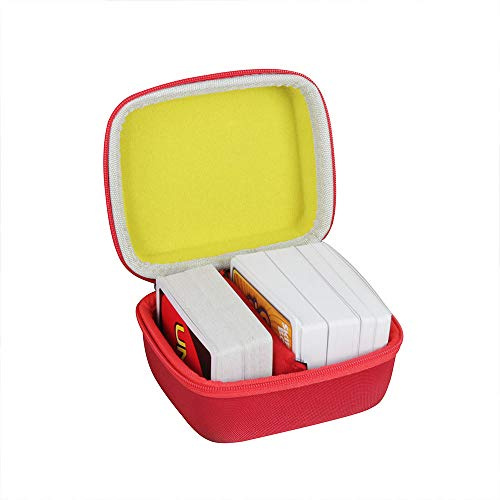 Hermitshell - Custodia rigida per gioco di carte Skip BO + UNO Card Game/Skip BO + Phase 10, contiene fino a 300 carte non incluse, rosso e giallo., Classico