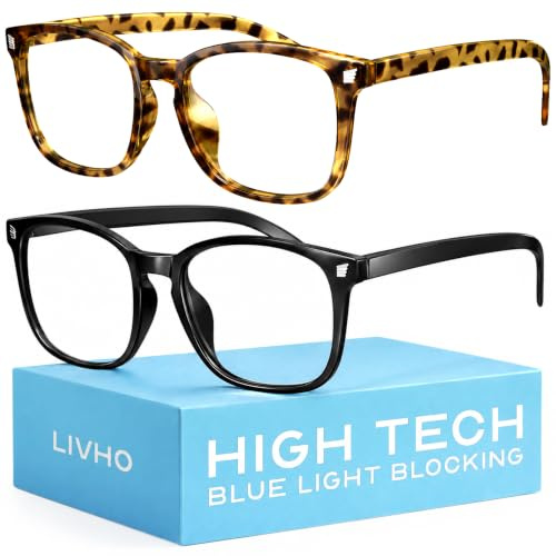 livho High Tech-Blaufilterbrille – Fortschrittliche Computerbrille mit Blaulichtblockierung – Schutz vor Augenermüdung und UV-Blendung