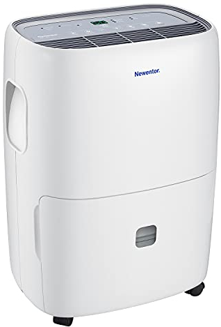 Newentor Luftentfeuchter 25L/Tag - 270W Stromsparender Luftentfeuchter - Für Räume ca. 215m³/80m² - 10 J. Gar. - Raumentfeuchter für Keller - Mit 2M Ablaufschlauch, Abnehmbarem Filter, Timer