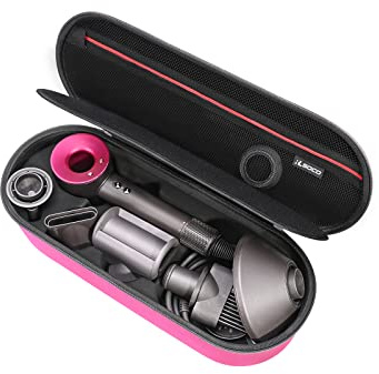 Hårt fodral för Dyson Supersonic hårtork Strykjärn/Fuchsia-passar fulla hårtorkstillbehör av RLSOCO （Deep Pink）