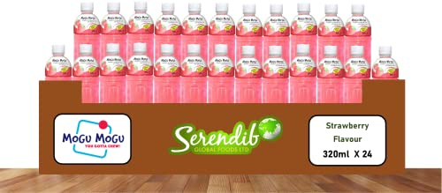 Mogu Mogu - Bebida con sabor a fresa con NATA de Coco (24 x 320 ml)
