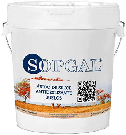 Árido de Sílice Antideslizante 25kg Sopgal para Pinturas Epoxi, Poliuretano | Mejora el agarre y seguridad convirtiendo en antideslizantes suelos pintados, con resinas o barnizados