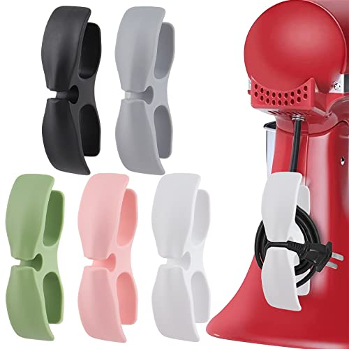 Organizadores para Cables Electrodomésticos, LncBoc 5 Piezas Bobinadora de Cable Autoadhesiva, Organizador de Cables para Cafetera, Freidora de aire, Electrodomésticos Pequeños