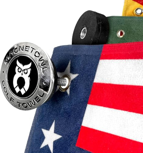 MagnetOwl - Magnetischer Golf-Handtuchclip mit abnehmbaren Ballmarkern – industrieller Stärke Magnet – verwenden Sie jedes Handtuch – leicht zugänglich – abnehmbar (schwarz)