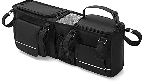Bolso para Cochecito Doble con Nevera Portátil Desmontable y Portavasos