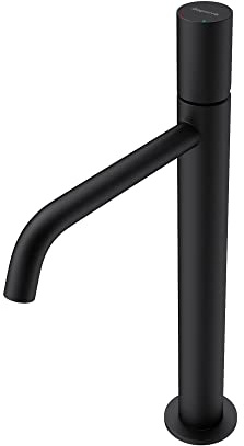 Mai & Mai Wasserhahn Bad Armatur Waschtischarmatur Schwarz matt Spültischarmatur 34,2 cm hoch Einhebelmischer WAO-7701-H