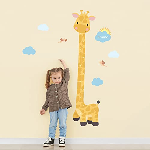 Klebekerlchen® | Personalisierte Messlatte als Wandtattoo fürs Kinderzimmer | Zum Messen der Körpergröße bis zu 160 cm | Inklusive individueller Personalisierung - Giraffe
