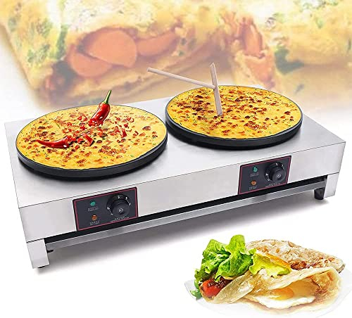 SONLED Crêpière électrique Commerciale, crêpière électrique 6000 W avec plaques en Fonte de 40 cm, crêpière Professionnelle pour Faire des crêpes, des crêpes, des œufs, des omelettes, des Hamburgers