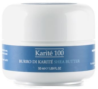 Karité Bioélite Burro di Karité 100 – Crema Idratante Viso e Corpo con Burro di Karité Puro Biologico – Nutriente, Lenitiva, Elasticizzante, Antismagliature, Naturale, Made in Italy (50 ml)