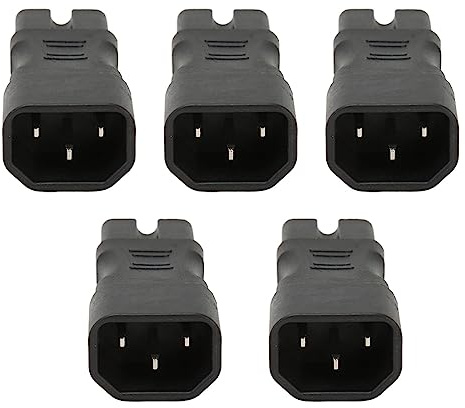 Yunseity 5 Stück IEC320 C14 auf IEC320 C15 USV-Verlängerungs-Netzstecker-Adapter, Netzadapter-Anschluss für PDU-Chassis, Laptop, USV-Buchse