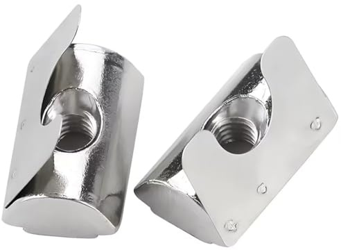 SYDARSYN Nutenstein mit Federblech, Kohlenstoffstahl T Muttern für Aluminiumprofile (30 Serie) M6, 10 Stück