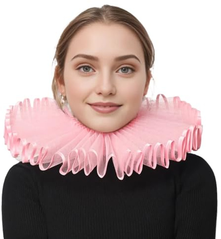 BPURB Renaissance Elisabethan Ruff Kragen Hals Rüschen Kragen Clown Halsbänder