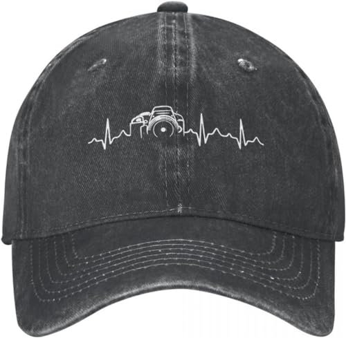 TeysHa Baseballkappe Snapback Sonnenhut Herzschlag der Kamera Frühlings-Herbst-Cap Baseball-Cap Vintage-Fotograf Sonnenhüte Gewaschene Baumwolle Outdoor Casquette Gorras Geschenk