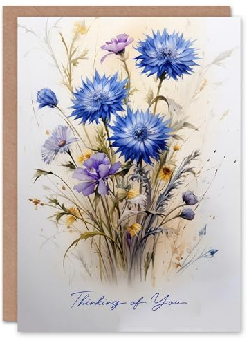 Artery8 Sympathy Greeting Card Wildflower Bouquet Thinking of You For Him Her