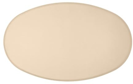 Eglooh - Venere - Ovale Schreibtischunterlage aus Leder Beige cm 65x40 - Handwerkliche Nähte und rutschfester Boden - Made in Italy