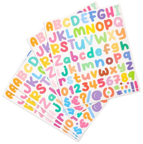 Gogogmee Buchstaben- Und Zahlenaufkleber-Packung 5 Stück Selbstklebende Alphabet-Aufkleber Zum Basteln Von Wasserflaschen