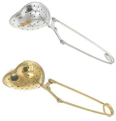 Amosfun 2pièces Passoire à Thé Acier Inoxydable Filtre à Thé Avec Poignée Pour Infuser Et Épices Creative Cœur Form