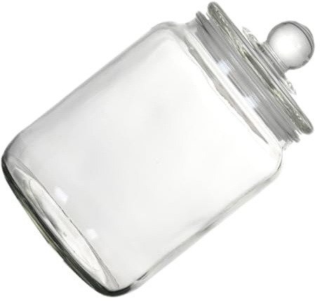 PRETYZOOM Tarro de Almacenamiento Vacío de 2 L Lata de Vidrio para Té Dulces Tapa Sellada Contenedor de Granos para Uso Doméstico
