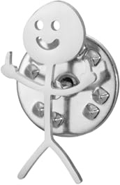 Dreamtimes Smiley Face Figur Gebärdensprache Brosche Pins für Frauen Männer Edelstahl Finger Stickman Trend Couple Brosche Pin Punky und schrullig Brosche Pin