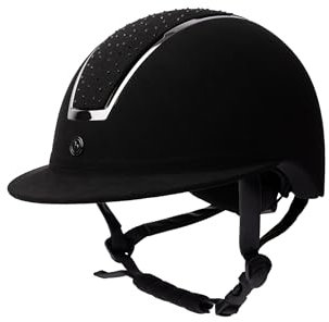 Horze Damen Reithelm Solara, CE EN 1384:2023, größenverstellbarer Reiterhelm, schwarz, 55/57