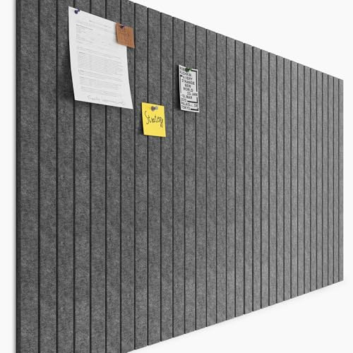 120x90cm Große Filz Pinnwand Selbstklebend: 12 Stück Streifen Filzboard mit Abziehbar Klebeband Dekorative Pinwand für Büro, Küche, Kinderzimmer als Memoboard, Fotowand, Korkwand Alternative