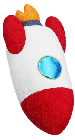 IWOWHERO Super Soft Space Rocket Cushion Plush Toy Pillow with Pp Cotton Filling, Comfortable and Cozy Rocket-themed Throw Pillow for Boys and Girls Room Decoration and Cuddle Toy