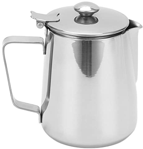 Milk Frothing Pitcher 304 Stainless Steel | Protective Lid & Smooth Pouring Design | Multi - Capacity Options for Home/Coffee Shop/Restaurant | Easy to Maintain & Sturdy (1500ML)