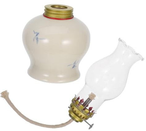 UKCOCO Vintage-Keramik-petroleumlampe Rustikale Öllampe Laterne Kammer-öllampe Petroleumlampe Sturmlampe Zur Beleuchtung Von Zuhause Notbeleuchtung Dekoration