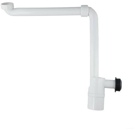 FACULX 1 1/4 Inch Bathroom P Trap, Space Saving Sink Waste Trap With Hair Filter, 360 Degree Adjustable Washbasin Siphon Drain Pipe(White)