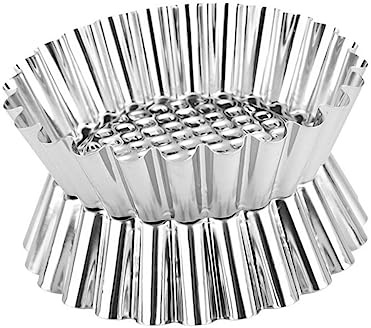 Alipis 10 pièces Moules à Tartelette Acier Inoxydable Moules Non Adhésifs Forme de Chrysanthème pour Pâtisserie DIY Démoulage Facile Outils de Cuisson pour Cuisine Maison Argenté