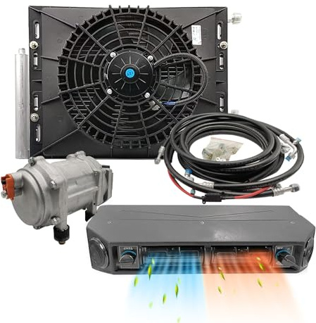 Condizionatore d'aria universale 12V per riscaldamento e raffreddamento sotto il cruscotto, kit A/C per furgoni, auto, camper e camion
