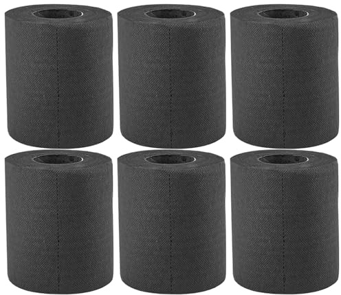 6 Stück schwarzes Toilettenpapier, 4-lagig, weiche, farbige Taschentuchrollen für Badezimmer, Küche, Büro, Haushalt, Party-Dekoration und Gäste-Waschraum-Essentials
