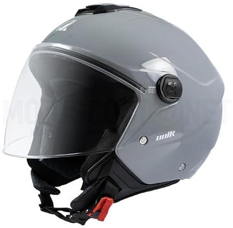 SpiritMoto unik Casco Moto Jet Abierto Motocicleta Scooter Ciclomotor Hombre/Mujer Airflow Cierre Micrométrico Desmontable Homologado - nardo grey TALLA L