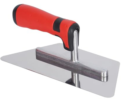 Cazzuola per finitura in acciaio inox per intonacatura di pareti di cemento e pavimento con manico ergonomico