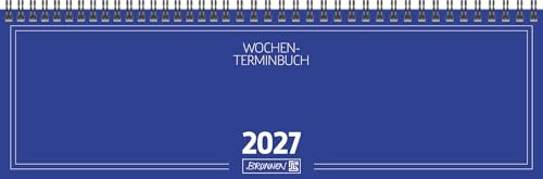 BRUNNEN Querterminbuch Mod. 774 2027 | 326×102 mm, Karton, blau